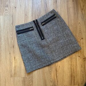 SEEK the Label Gray Plaid Mini Skirt with Zipper Accents